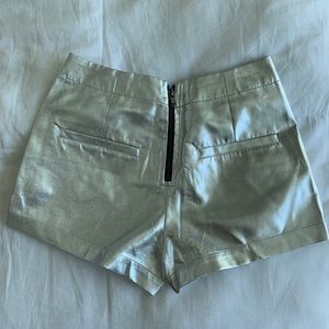 Silver Metallic Shorts